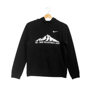 Nike Hoodie Sweatshirt Logo Swoosh Mt Hood Volleyball Youth Girl Boy Black L
